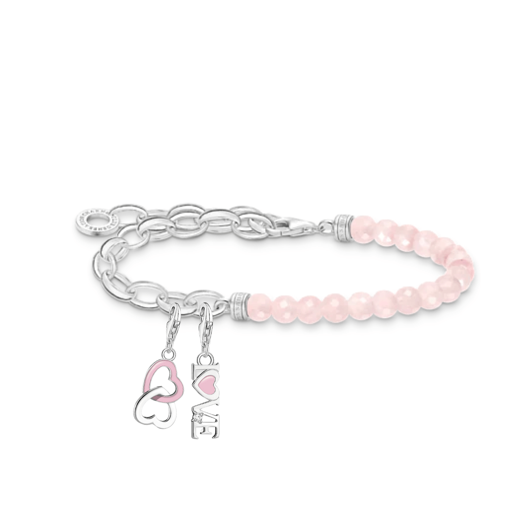 Thomas Sabo Pink and Silver Love Hearts Charm Bracelet Set - MococoThomas SaboJewellery Sets