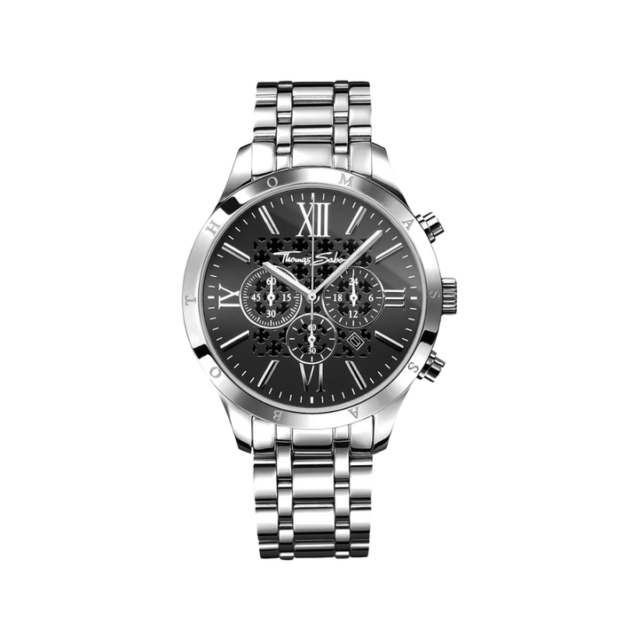 Thomas Sabo Silver and Black Men's Urban Rebel Watch - MococoThomas SaboWA0015 - 201 - 203 - 43 MM9120700977912Watches and Accessories