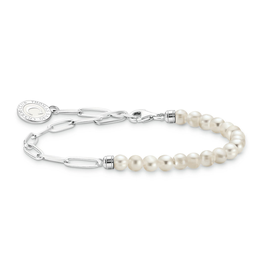 Thomas Sabo Silver and Pearl Beaded Coin Charm Bracelet - MococoThomas SaboA2129 - 158 - 14 - L17v4051245557916Bracelets