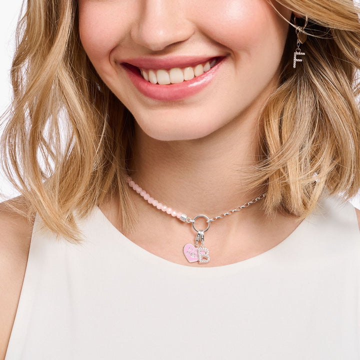 Thomas Sabo Silver and Pink Enamel Best MOM Heart Charm - MococoThomas Sabo2021 - 007 - 94051245558227Charms