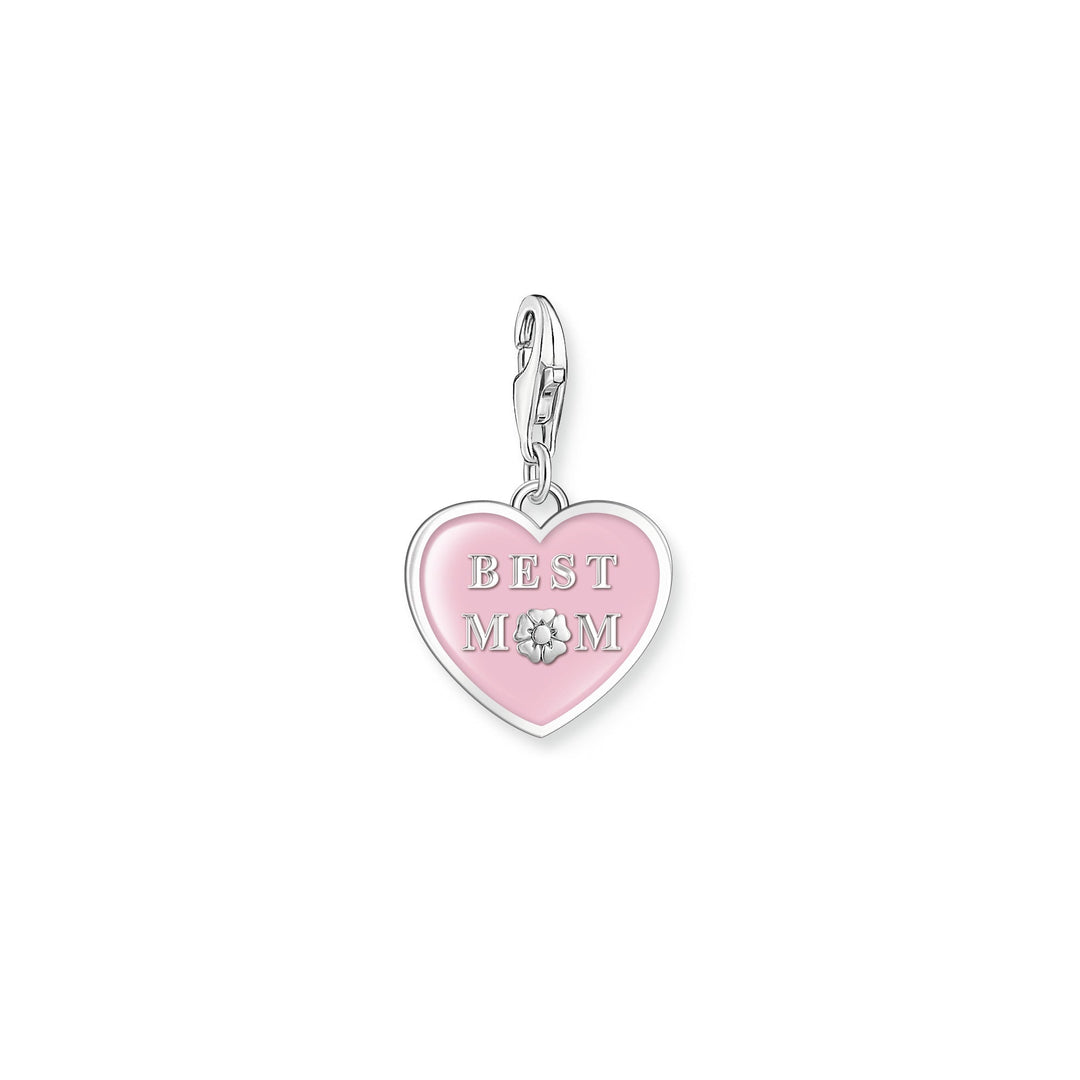 Thomas Sabo Silver and Pink Enamel Best MOM Heart Charm – Mococo
