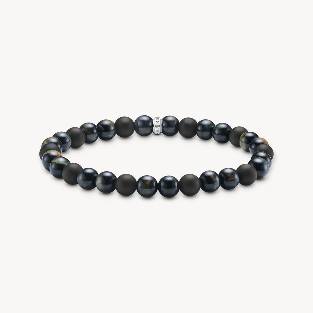 Thomas Sabo Silver Blue - Gold Tiger Eye & Black Obsidian Talisman Bracelet - MococoThomas SaboA2182-806-7-19Bracelet