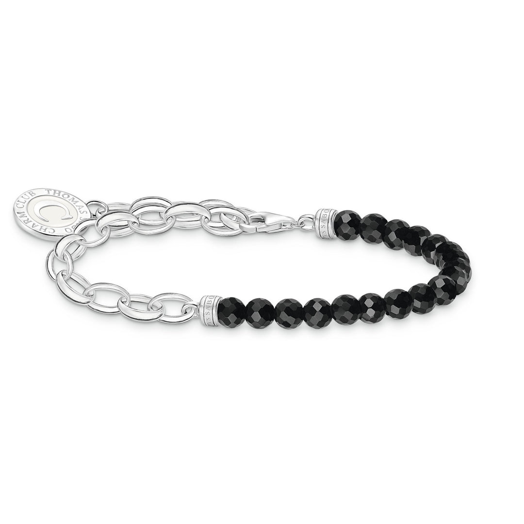 Thomas Sabo Silver Chain and Black Onyx Beaded Charm Bracelet - MococoThomas SaboA2128 - 148 - 11 - L15v4051245557787Bracelets