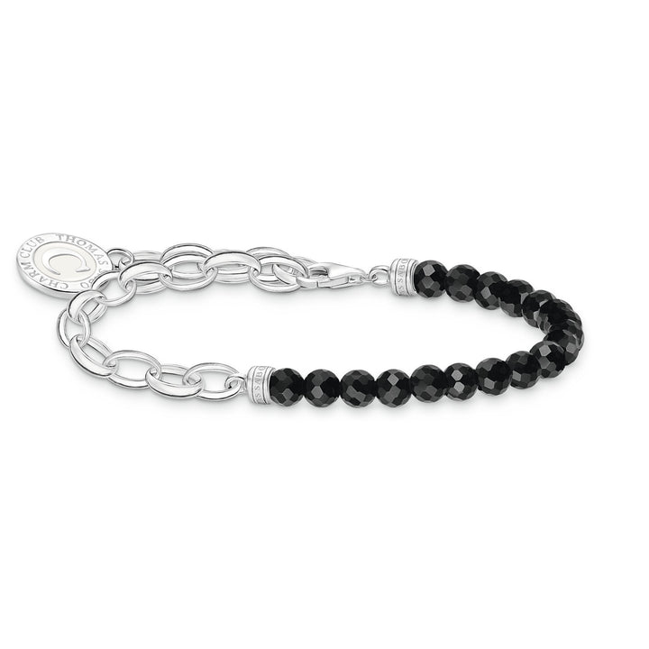 Thomas Sabo Silver Chain and Black Onyx Beaded Charm Bracelet - MococoThomas SaboA2128 - 148 - 11 - L15v4051245557787Bracelets