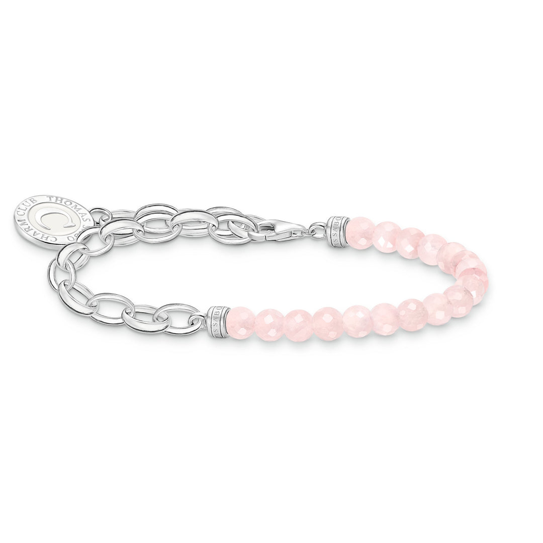 Thomas Sabo Silver Chain and Rose Quartz Beaded Charm Bracelet - MococoThomas SaboA2128 - 067 - 9 - L15v4051245557725Bracelets