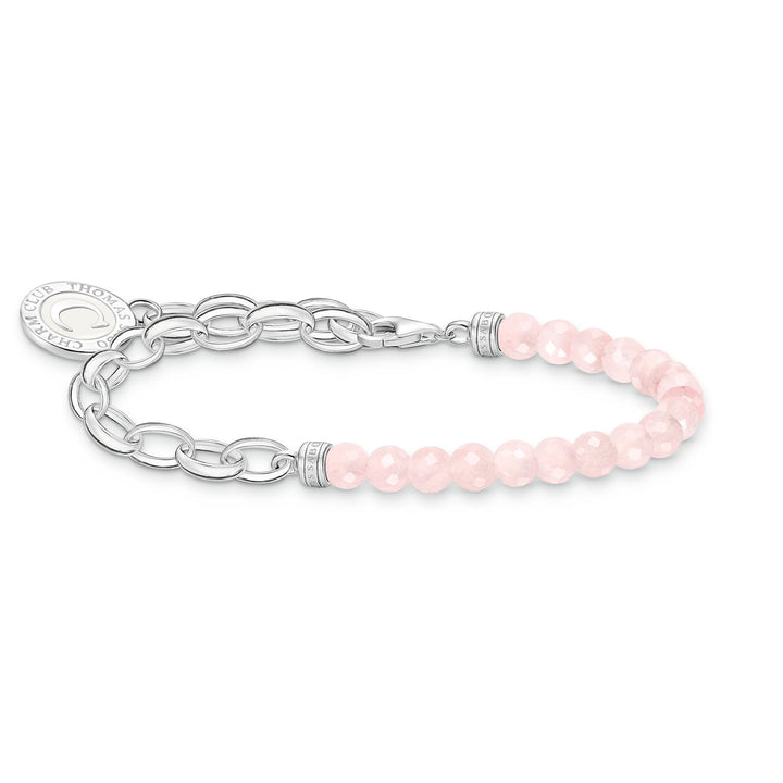 Thomas Sabo Silver Chain and Rose Quartz Beaded Charm Bracelet - MococoThomas SaboA2128 - 067 - 9 - L15v4051245557725Bracelets