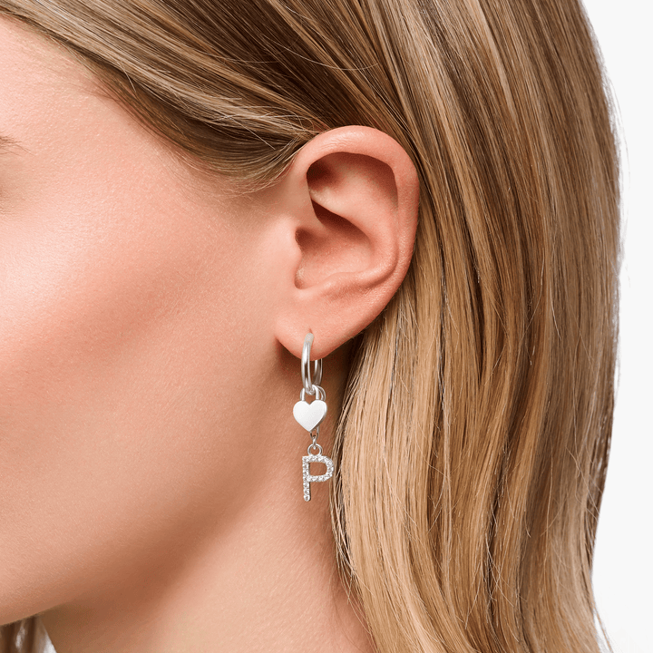 Thomas Sabo Silver Heart Dangle Single Hoop Earring - MococoThomas SaboCR717 - 001 - 214051245558128Earrings