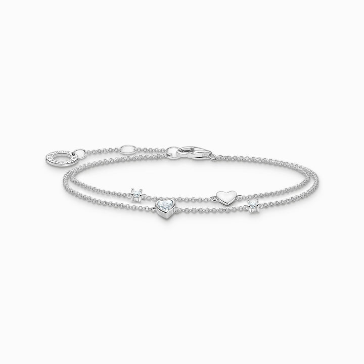 Thomas Sabo Silver Heart & White Stones Bracelet - MococoThomas SaboA2057 - 051 - 14 - L19V4051245521672Bracelets