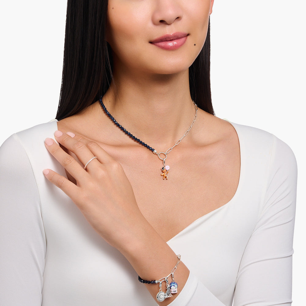 Thomas Sabo Silver Link Dark Blue Beaded Coin Necklace - MococoThomas SaboKE2189 - 007 - 32 - L45v4051245561746Necklaces
