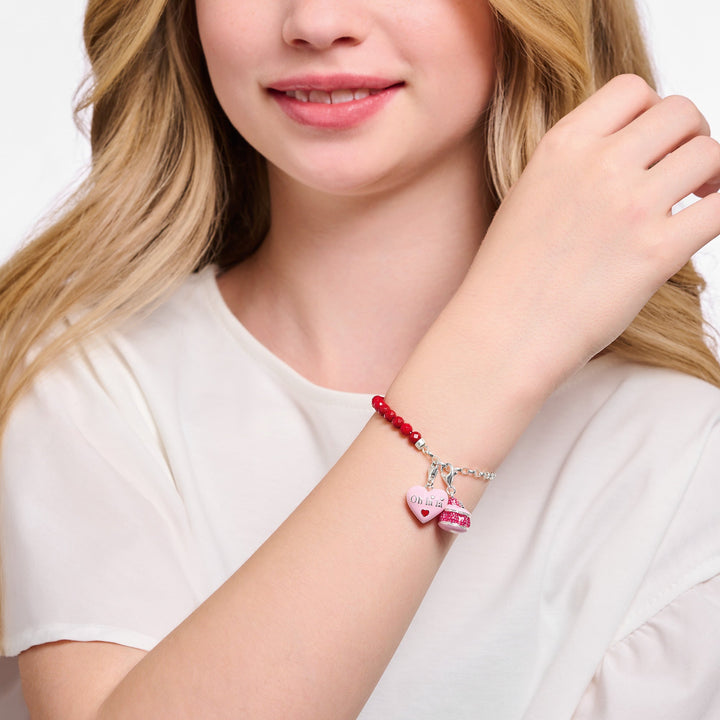 Thomas Sabo Silver Link Red Beaded Coin Bracelet - MococoThomas SaboA2130 - 007 - 10 - L19V4051245561944Bracelets