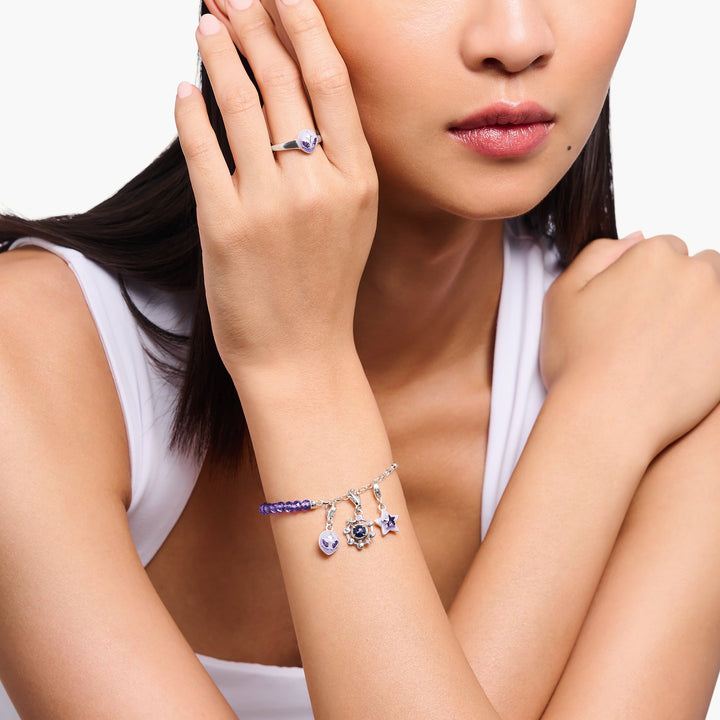 Thomas Sabo Silver Link Violet Beaded Coin Bracelet - MococoThomas SaboA2130 - 007 - 13 - L15v4051245561098Bracelets