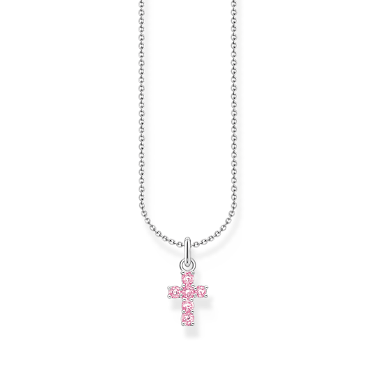 Thomas Sabo Silver Pink CZ Cross Pendant Necklace - MococoThomas SaboKE2226 - 051 - 9 - L45V10039940Necklaces