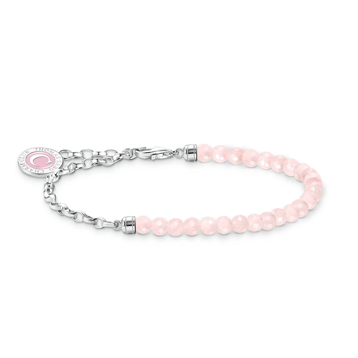 Thomas Sabo Silver Rose Quartz Beaded Coin Charm Bracelet - MococoThomas SaboA2130 - 067 - 9 - L13v4051245558326Bracelets