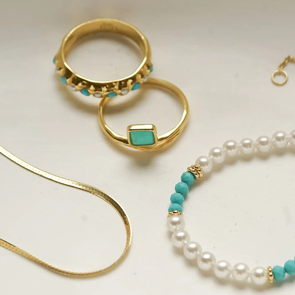 Daisy Turquoise Wave Ring