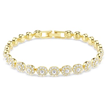 Swarovski Una Angelic Round Cut Bracelet 18K Gold Finish