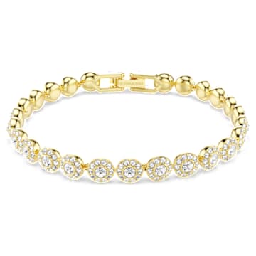 Swarovski Una Angelic Round Cut Bracelet 18K Gold Finish