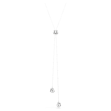 Swarovski Una Angelic Y-Pendant: Dazzling Round-Cut White Rhodium Plated Necklace