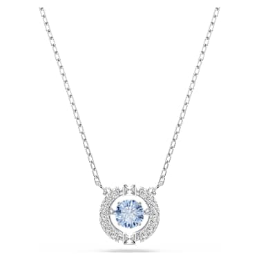 Swarovski Una Round Cut Pendant Necklace Rhodium-Plated