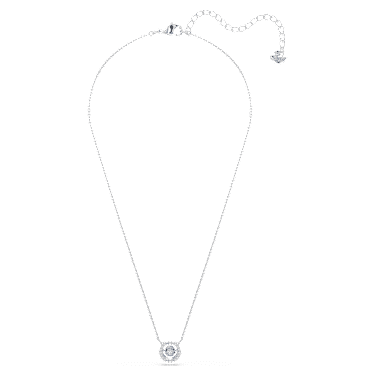 Swarovski Una Round Cut Pendant Necklace Rhodium-Plated