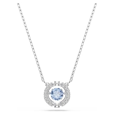 Swarovski Una Round Cut Pendant Necklace Rhodium-Plated