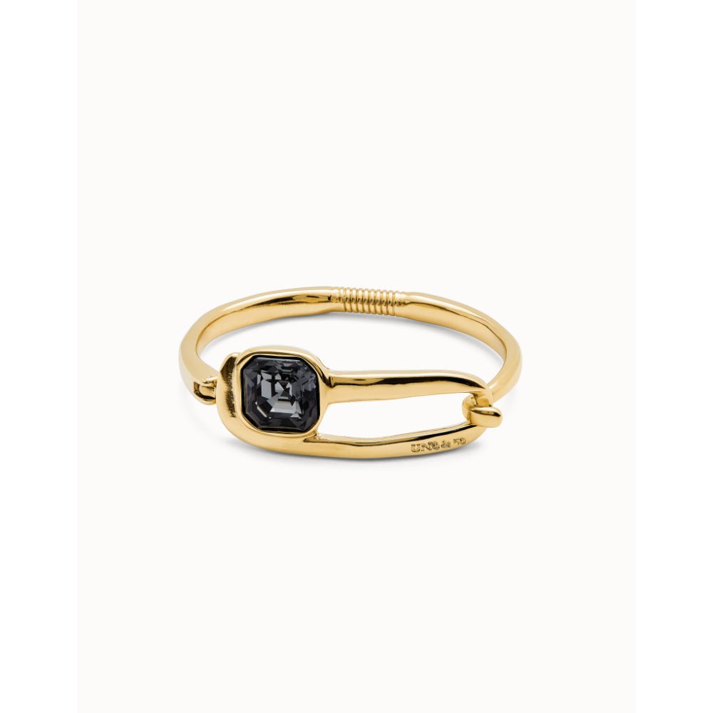 Unode50 18K Gold Plated a Black Crystal Bangle Bracelet - MococoUNOde50PUL2512-M-18KBracelet