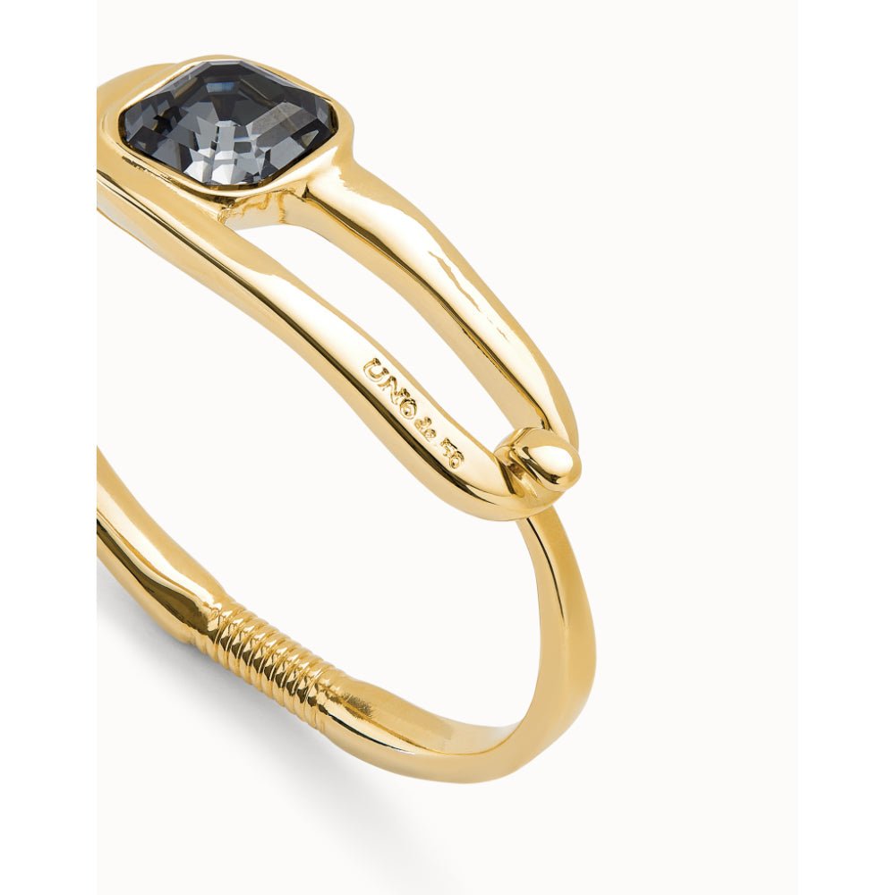 Unode50 18K Gold Plated a Black Crystal Bangle Bracelet - MococoUNOde50PUL2512-M-18KBracelet