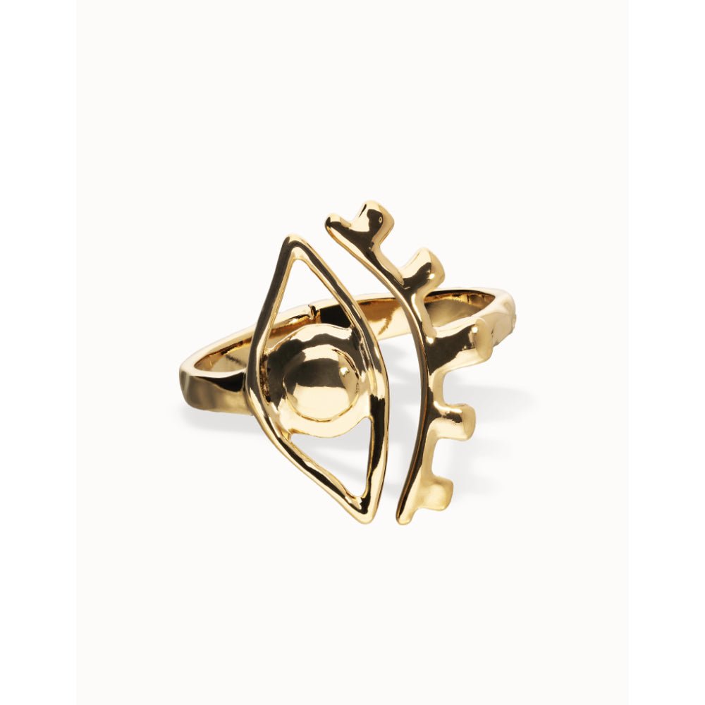 Unode50 18K Gold Plated a Striking Central Eye Bangle Bracelet - MococoUNOde50PUL2598-M-18KBracelet