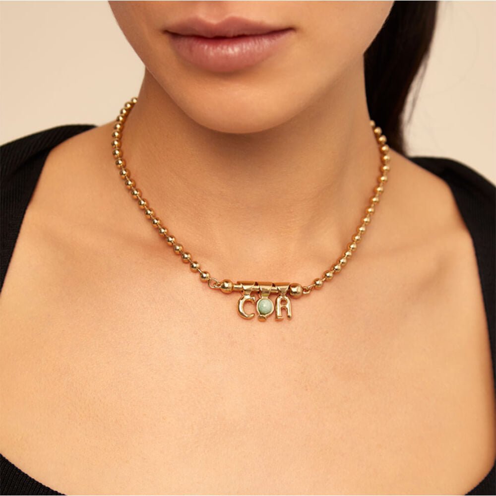 UNOde50 18K Gold - Plated Agate Stone Charm - MococoUNOde50CHA0136ROJORO0UCharms