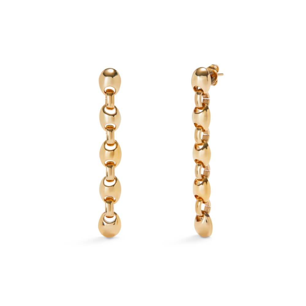 UNOde50 18K Gold - Plated Bead Shaped Links Long Earrings - MococoUNOde50PEN0991ORO0000UEarrings