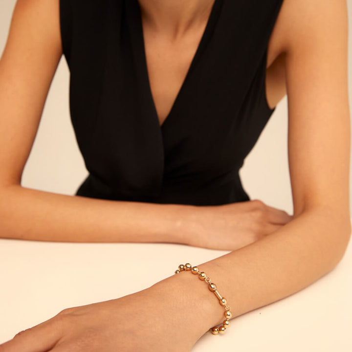 UNOde50 18K Gold-Plated Beaded Bracelet image 1