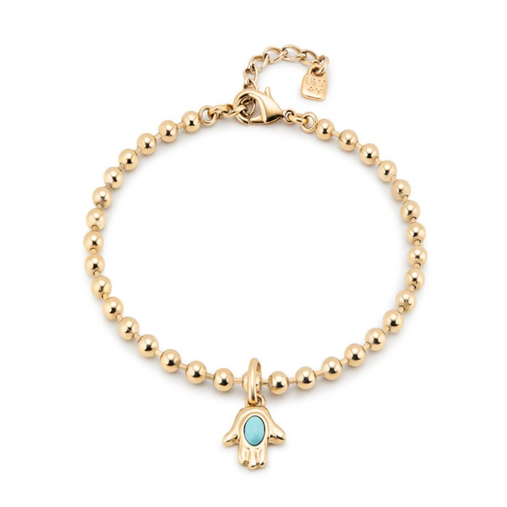 UNOde50 18K Gold - Plated Beaded Elastic Metal Alloy Anklet - MococoUNOde50TOB0030ORO0000UType_Anklets