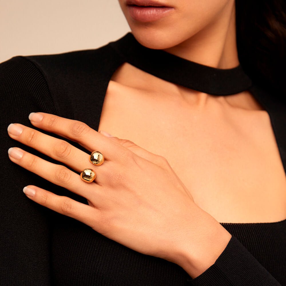 UNOde50 18K Gold - Plated Beads Ring - MococoUNOde50ANI0572ORO0000LRings