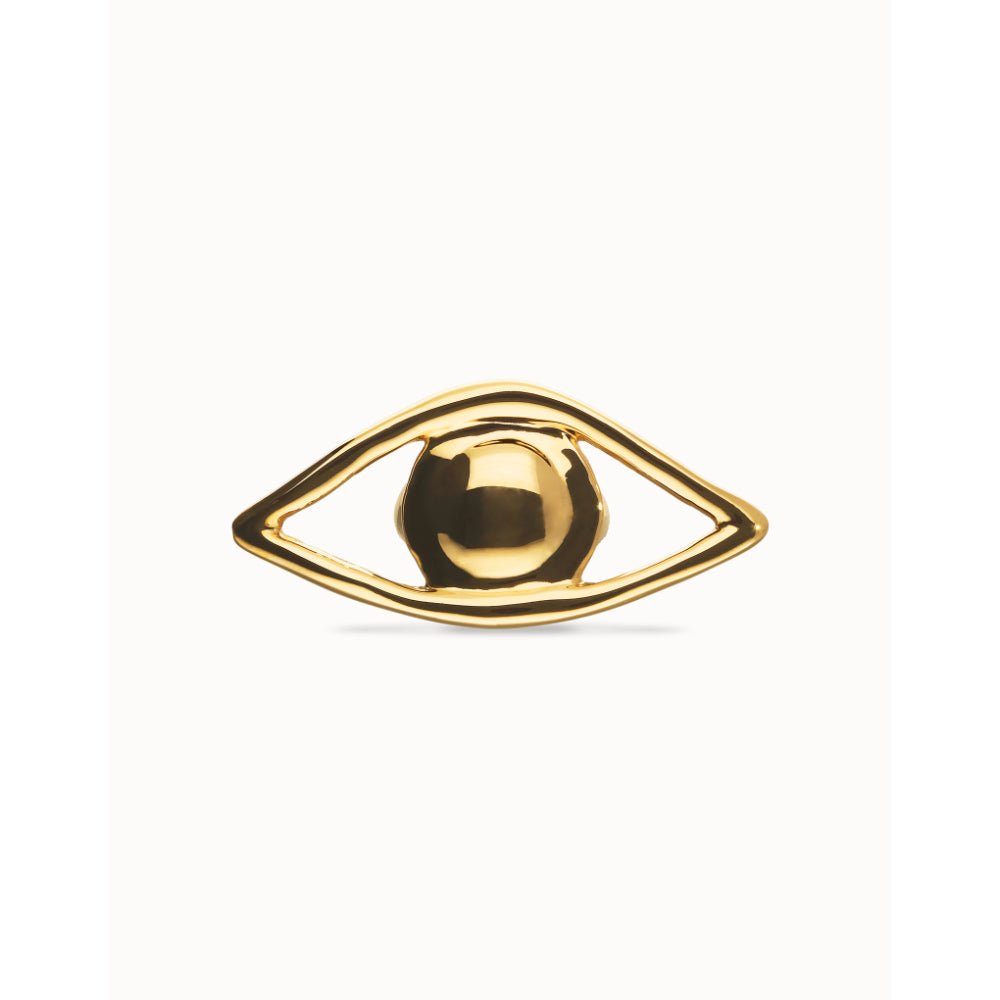 Unode50 18K Gold Plated Big Eye - Shaped Ring - MococoUNOde50ANI0858-12-18KRings