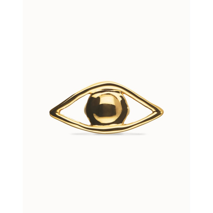 Unode50 18K Gold Plated Big Eye - Shaped Ring - MococoUNOde50ANI0858-12-18KRings