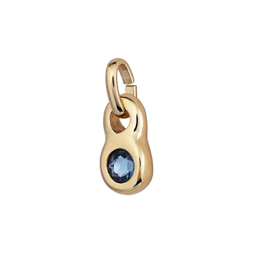 UNOde50 18K Gold - Plated Blue Crystal Round Shaped Charm - MococoUNOde50CHA0180ORORSA0UCharms