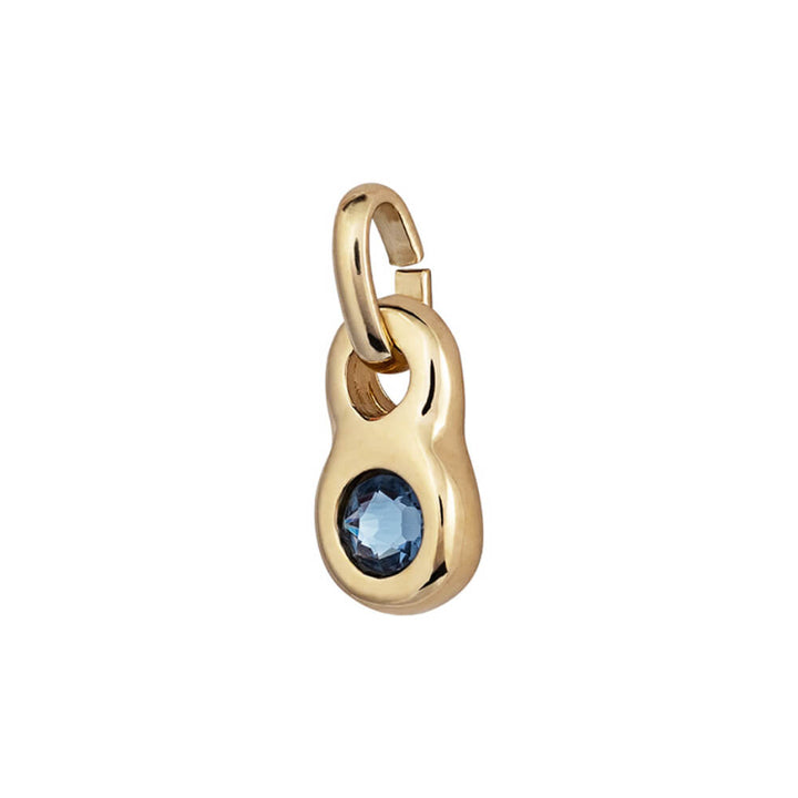 UNOde50 18K Gold - Plated Blue Crystal Round Shaped Charm - MococoUNOde50CHA0180ORORSA0UCharms