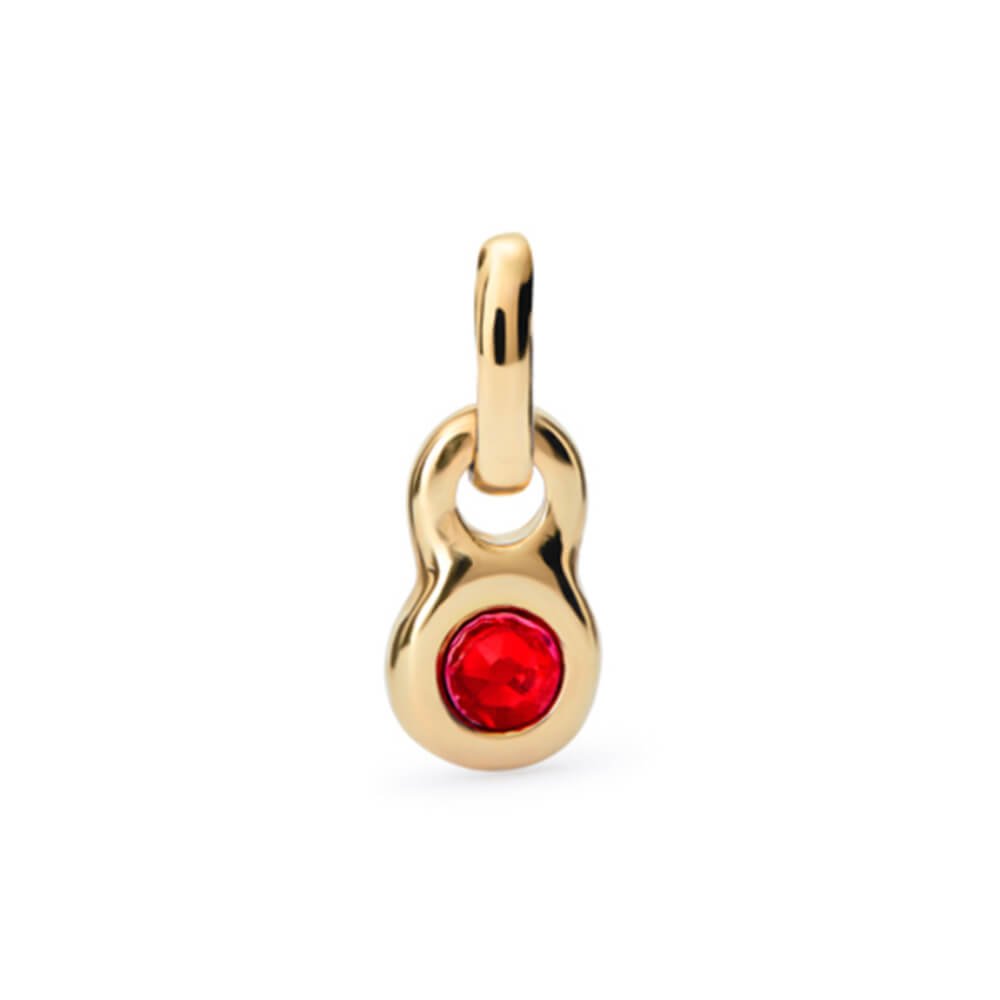 UNOde50 18K Gold - Plated Blue Crystal Round Shaped Charm - MococoUNOde50CHA0180ROJORO0UCharms