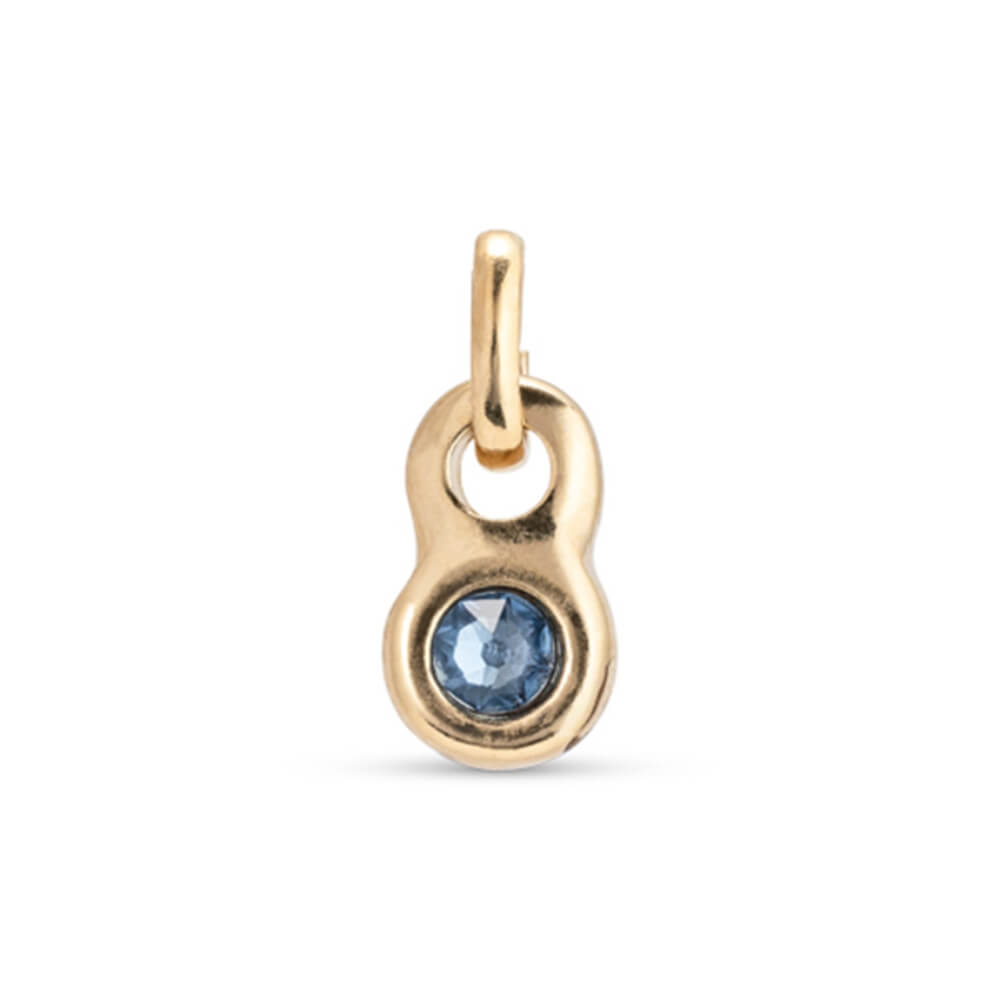 UNOde50 18K Gold - Plated Blue Crystal Round Shaped Charm - MococoUNOde50CHA0180OROAZU0UCharms