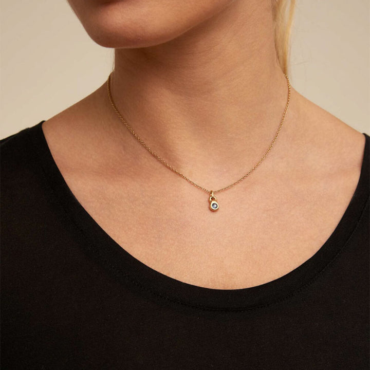 UNOde50 18K Gold - Plated Blue Crystal Round Shaped Charm - MococoUNOde50CHA0180ORORSA0UCharms