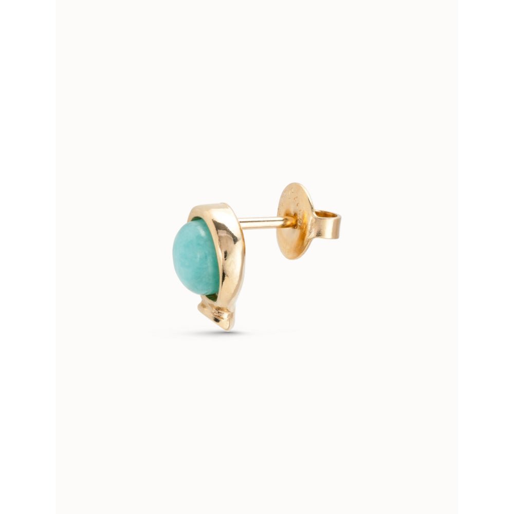 Unode50 18k Gold Plated Blue Crystal Single Stud Earring - MococoUNOde50PIE0014BPLORO0UEarrings