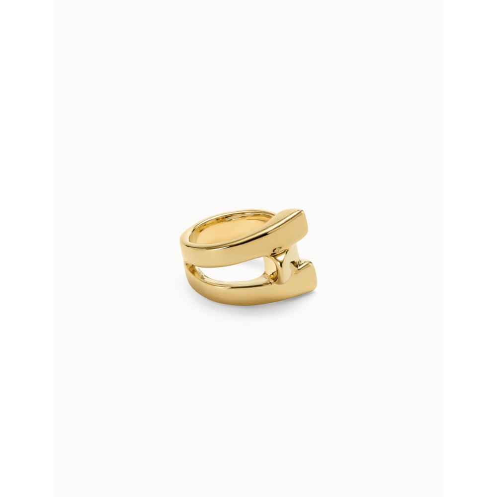 Unode50 18K Gold Plated Cross Link Ring image