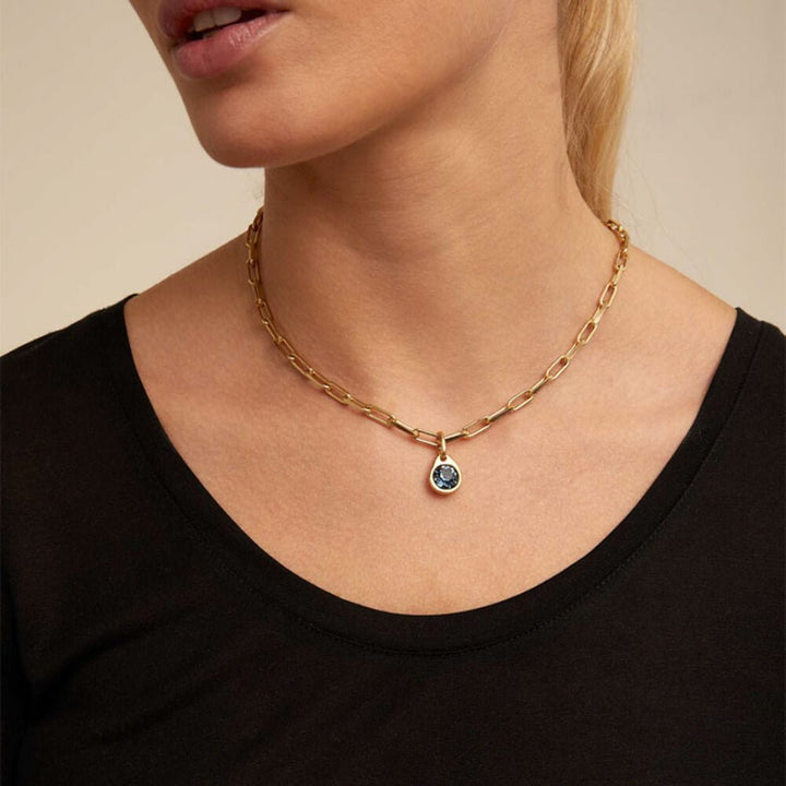 UNOde50 18K Gold - Plated Crystal Circular Charm - MococoUNOde50CHA0210AZUORO0UCharms