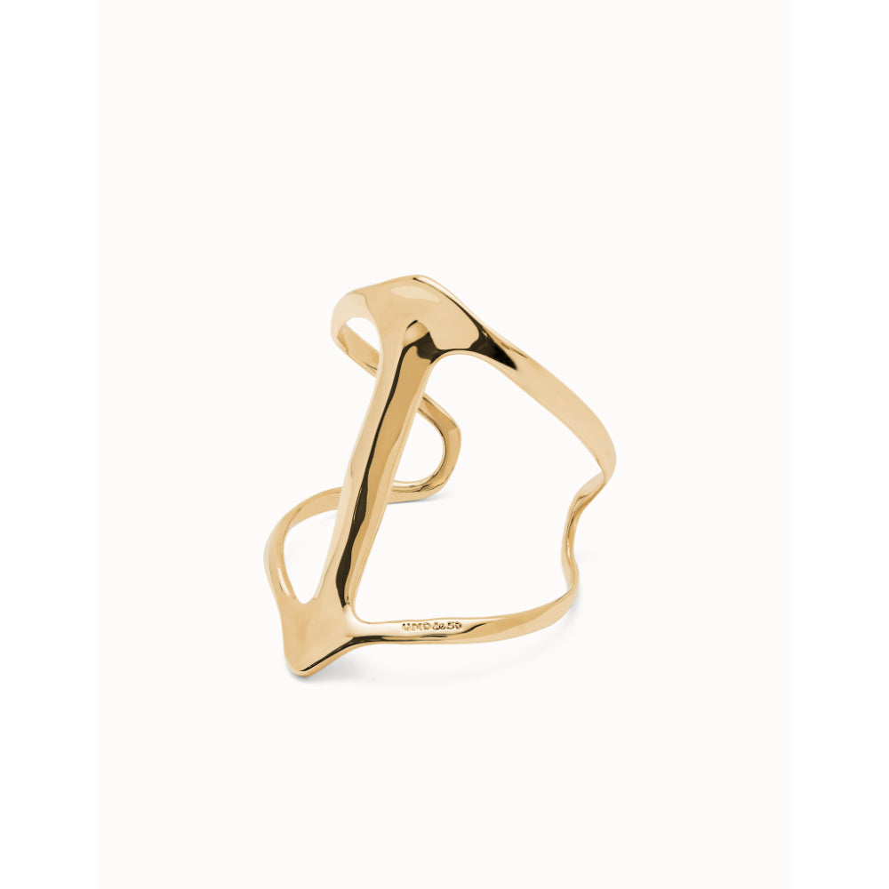Unode50 18K Gold Plated Cuff Manta Ray Structure Bracelet image 3
