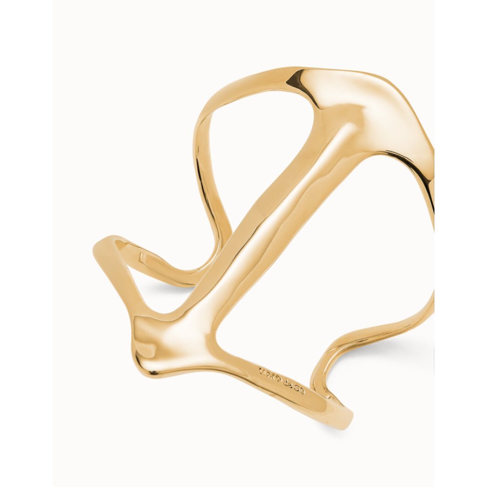 Unode50 18K Gold Plated Cuff Manta Ray Structure Bracelet - MococoUNOde50PUL2552ORO0000MBracelets