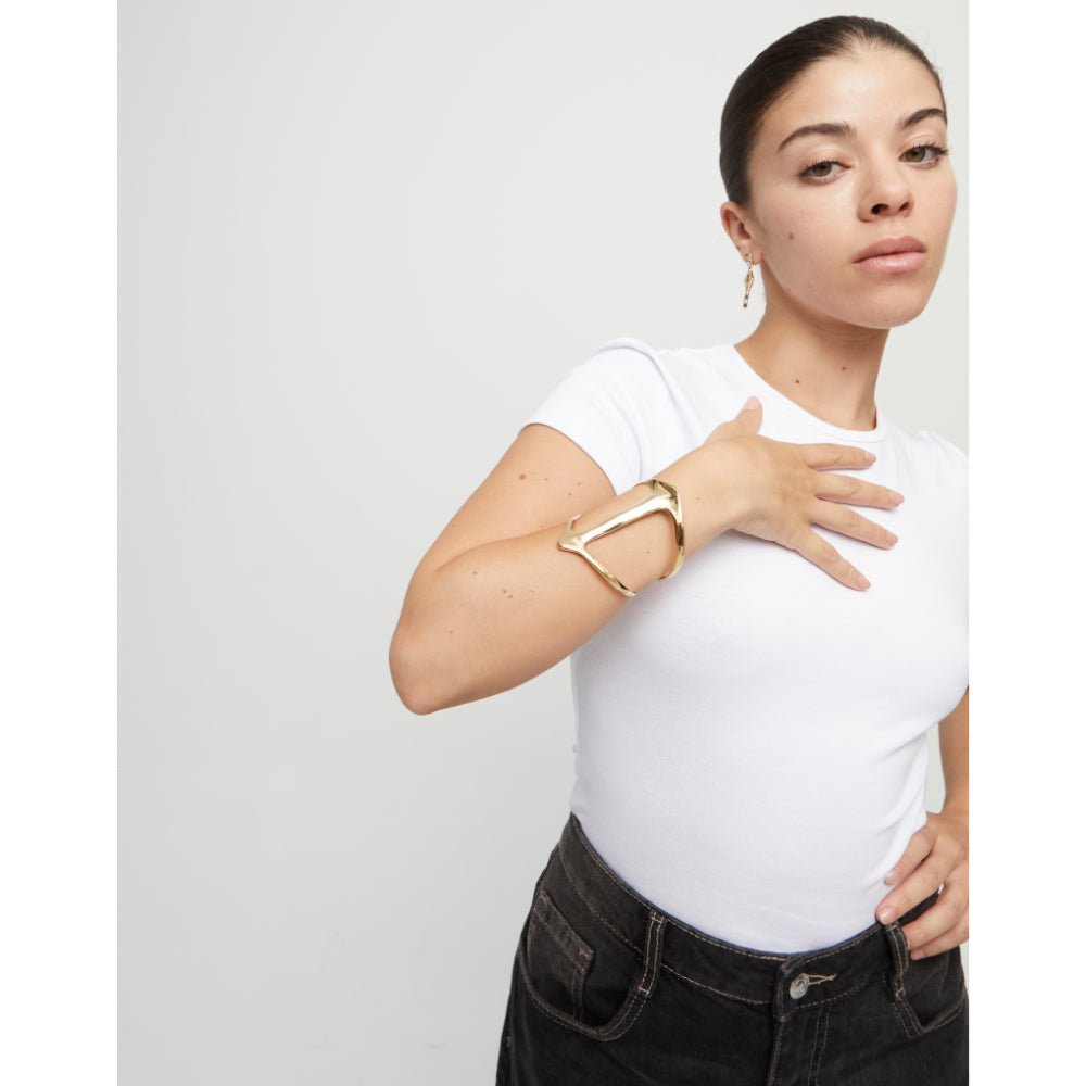 Unode50 18K Gold Plated Cuff Manta Ray Structure Bracelet - MococoUNOde50PUL2552ORO0000MBracelets