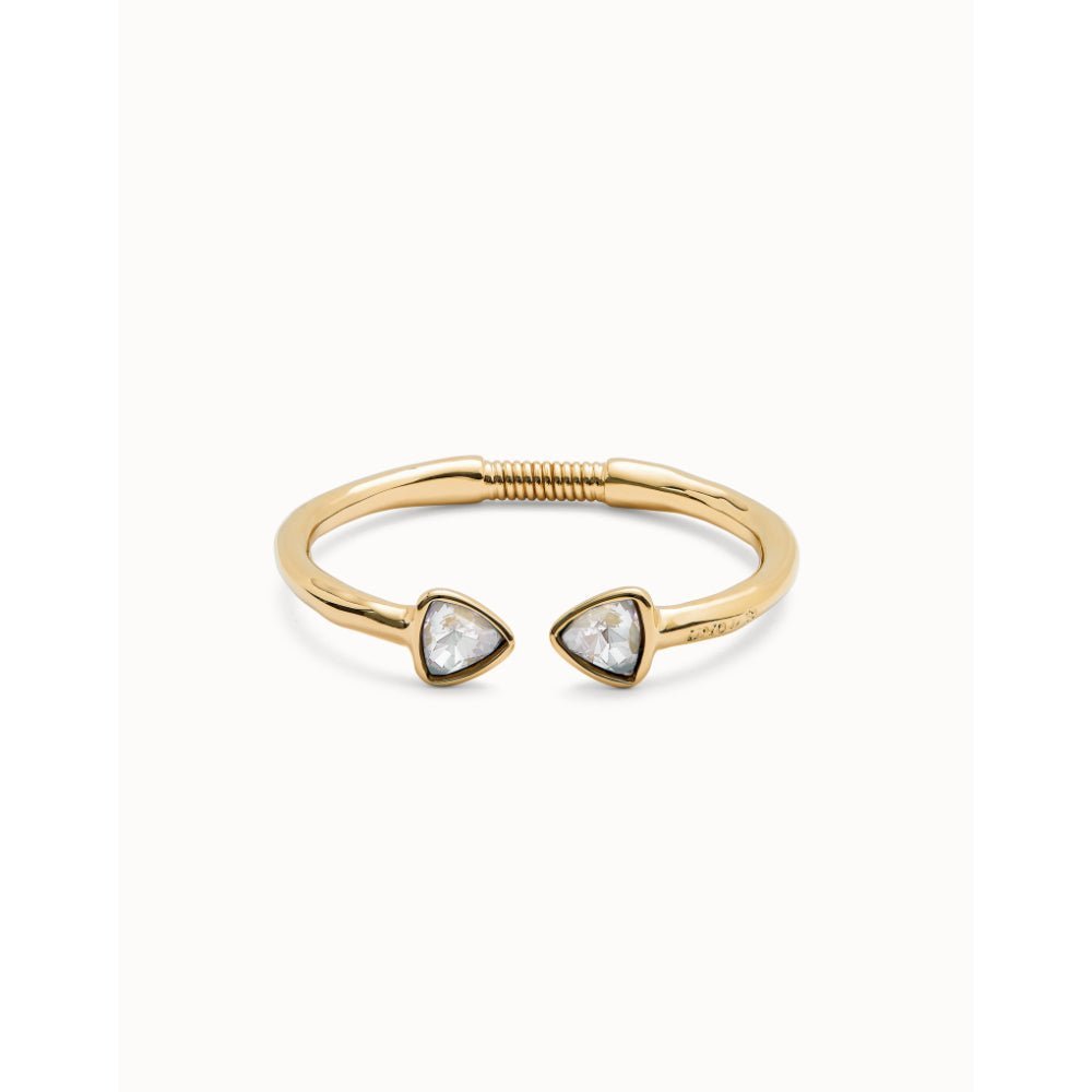 Unode50 18K Gold Plated Cuff Two Multicolored Crystals Bracelet - MococoUNOde50PUL2510MCLORO0MBracelets
