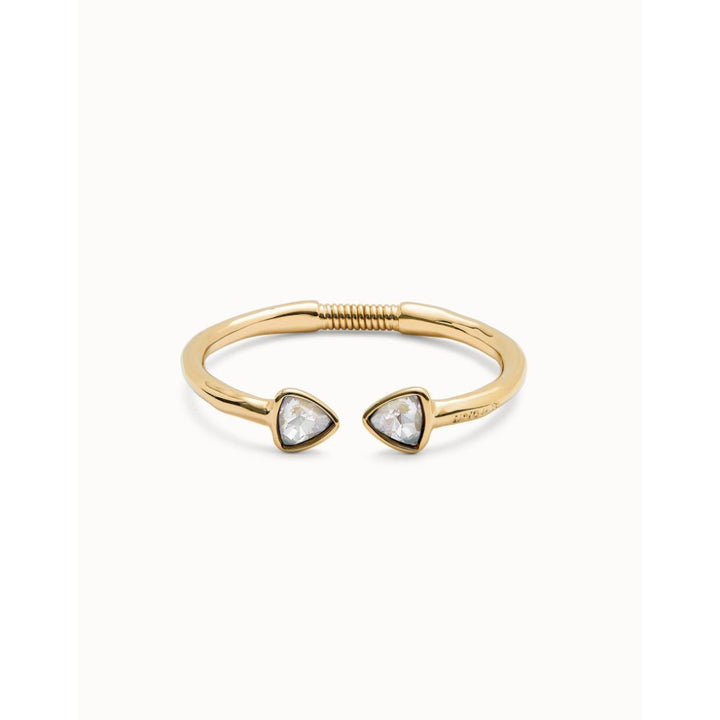 Unode50 18K Gold Plated Cuff Two Multicolored Crystals Bracelet - MococoUNOde50PUL2510MCLORO0MBracelets