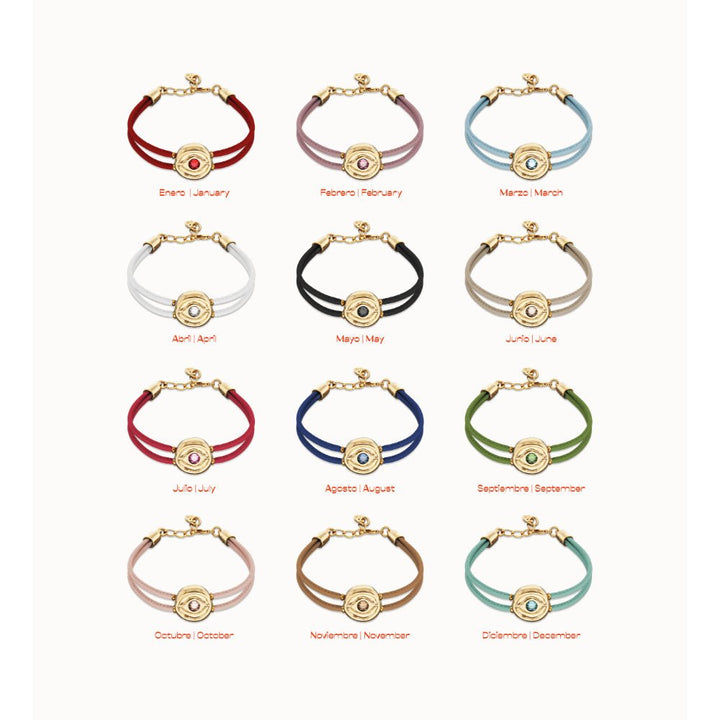 Unode50 18K Gold Plated Double Blue Leather Birthstone Eye Bracelet - MococoUNOde50PUL2601-18KBracelet