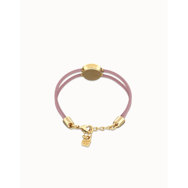 Unode50 18K Gold Plated Double Lilac Leather Birthstone Eye Bracelet - MococoUNOde50PUL2601LILORO0MBracelets