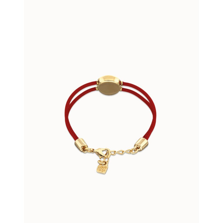Unode50 18K Gold Plated Double Red Leather Birthstone Eye Bracelet - MococoUNOde50PUL2601ROJORO0MBracelets